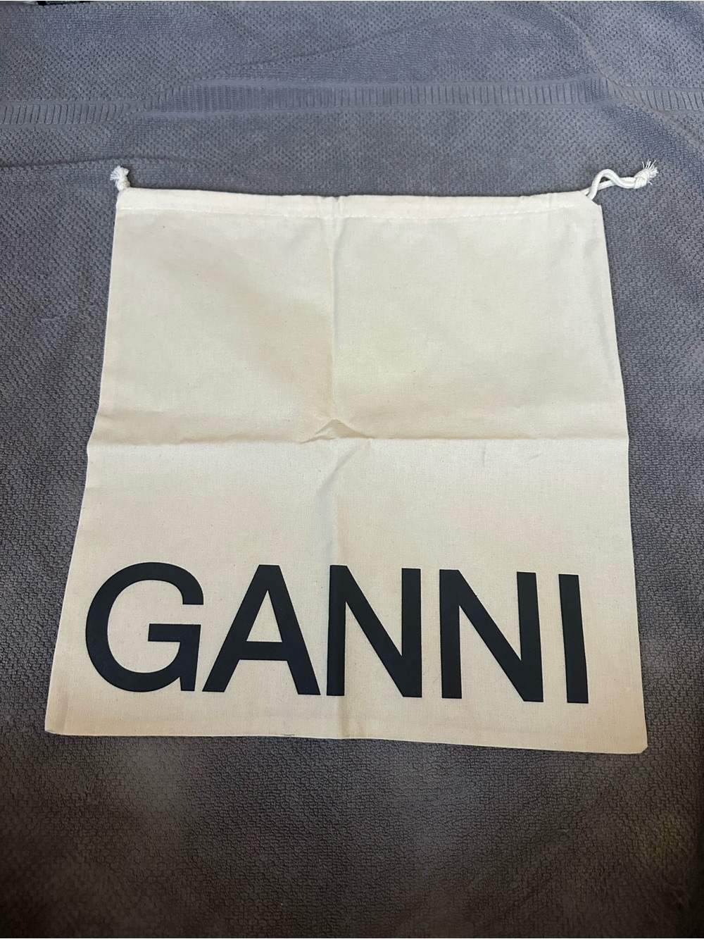 GANNI Cream Drawstring Dust Bag